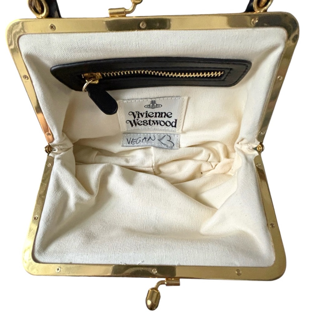 ❌SOLD❌Vivienne Westwood Framed Elena Green Tartan Wool Plaid Bag RARE - Picture 7 of 9